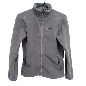 Marmot kids grey fleece full zip jacket XL EUC